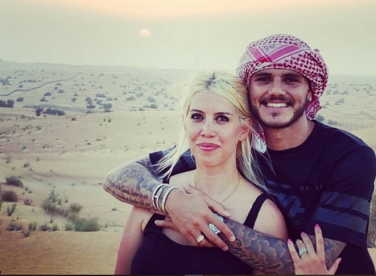 La cita romántica de Wanda Nara y Mauro Icardi en el desierto de Dubai