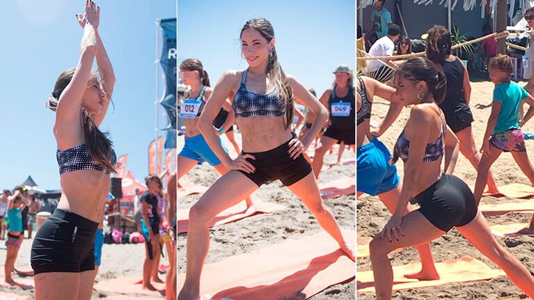 La clase de yoga playera de Magui Bravi en Mar del Plata