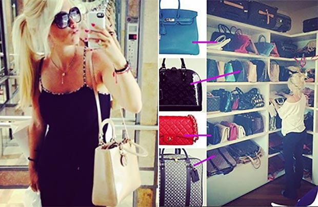 La colección de carteras de medio millón de dólares de Wanda Nara. (Fotos: Instagram)