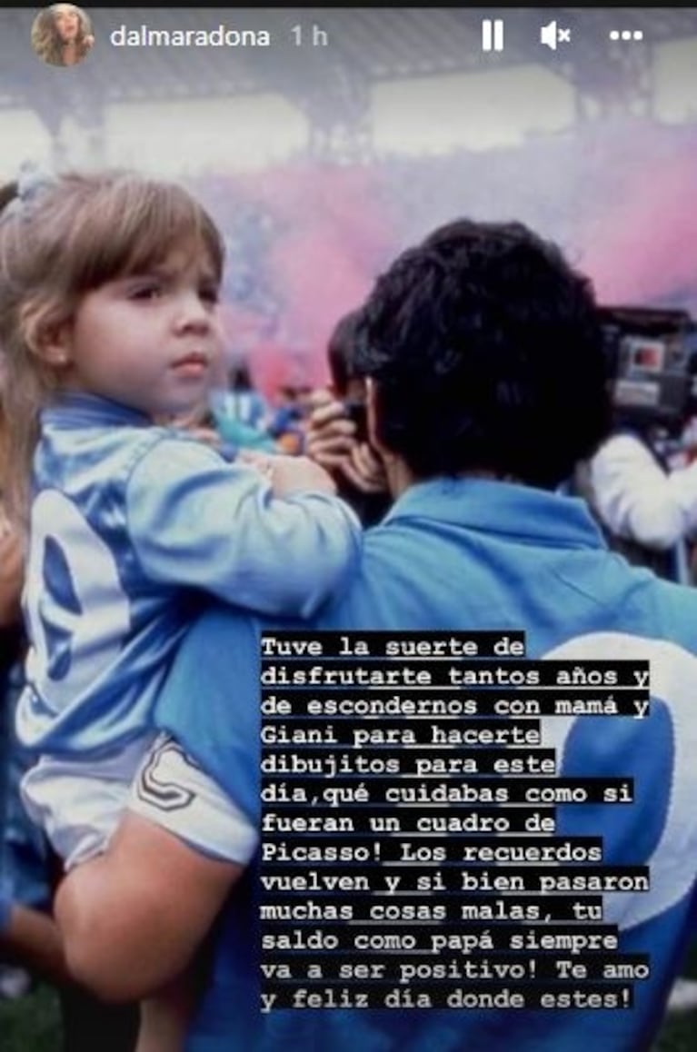 La conmovedora anécdota de Dalma Maradona detrás de su foto con Diego: "Le dije a mi mamá que la tire porque estaba enojada"