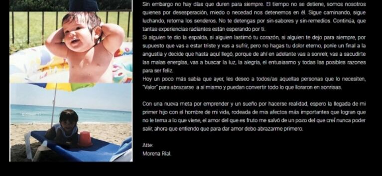 La conmovedora presentación de Morena Rial en su página web: "Llevo con mucho valor mis cicatrices"