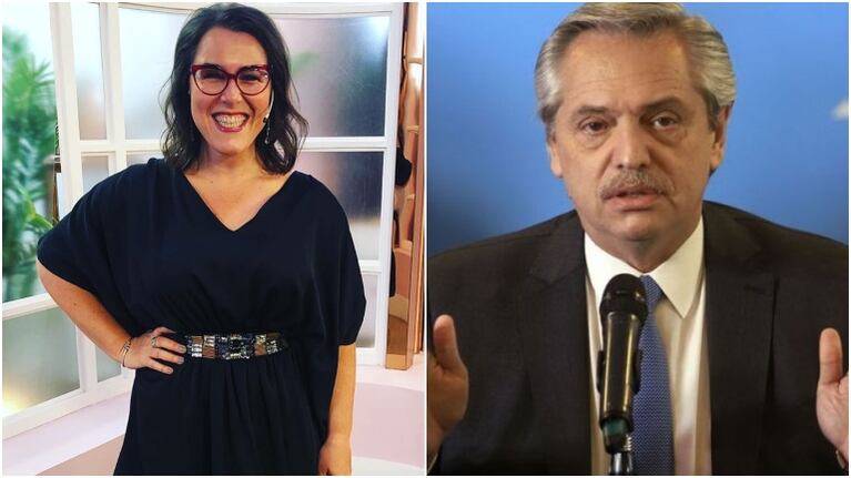 La consulta sexual (y sin filtro) de Malena Guinzburg mientras Alberto Fernández extendía la cuarentena (Fotos: Instagram y Web)