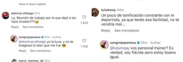 La contundente reacción de la China Suárez al hate en redes: “Soy flácida, pero estoy buena igual”. Crédito: Instagram/@sangrejaponesa.