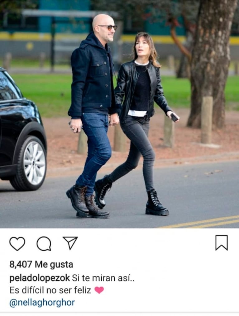 La declaración de amor del Pelado López a su novia: "Si te miran así es difícil no ser feliz"