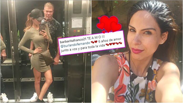 La declaración de Barby Franco a Burlando en su aniversario de novios (Fotos: Instagram) 