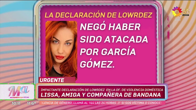 La declaración de Lowrdez Fernández (Foto: captura de eltrece).