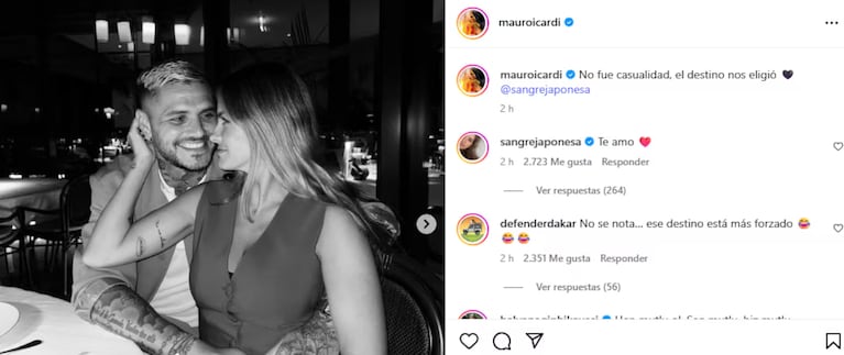 La dedicatoria de Mauro Icardi a la China Suárez que desató burlas e ironías en Instagram. Crédito: Instagram