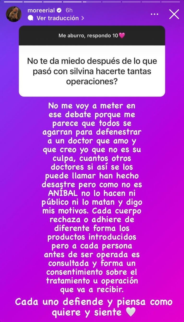 La defensa de Morena Rial a Aníbal Lotocki.