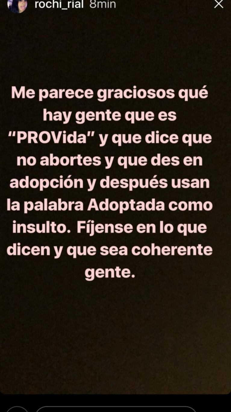 La defensa de Rial a su hija Rocío, que fue al colegio con pañuelo verde en apoyo al aborto libre y gratuito