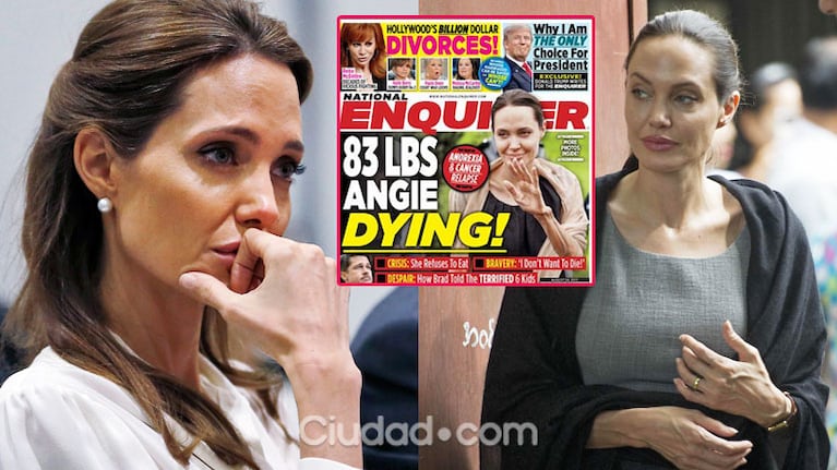 La delgadez de Angelina Jolie preocupa al mundo Fotos: AFP y National Enquirer. 