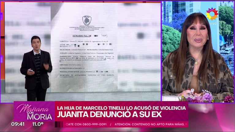 La denuncia al ex de Juanita Tinelli por violencia de género (Foto: captura de eltrece).