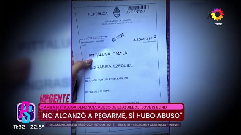 La denuncia de Camila Pittaluga contra Ezequiel Ingrassia de Love is Blind.