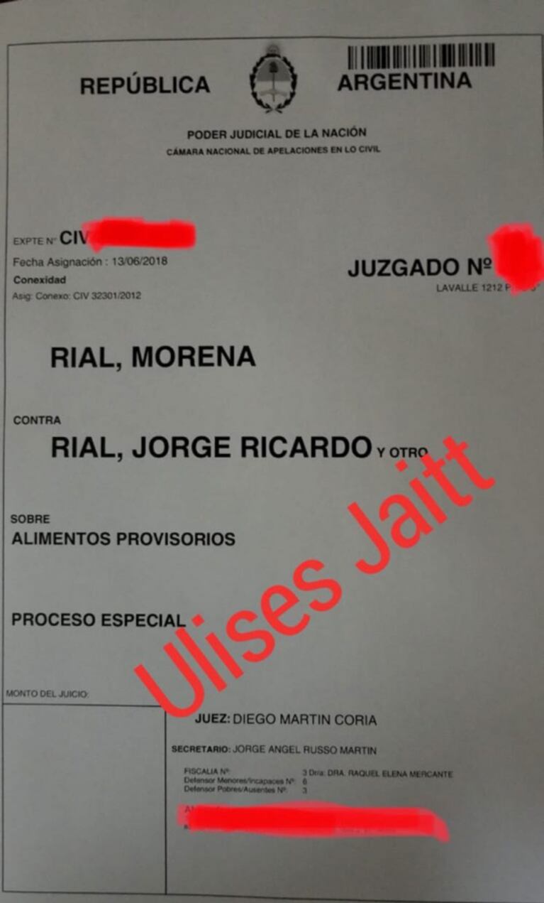 La denuncia judicial de Morena a su papá: le reclama una cuota alimentaria