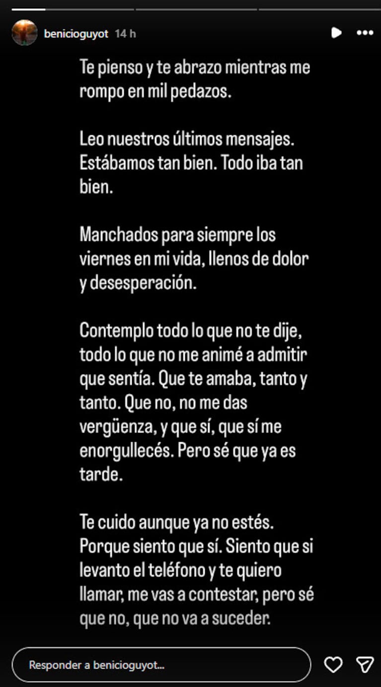 La desgarradora carta del hijo de Ernestina Pais a casi un mes de su trágica muerte (captura de Instagram)