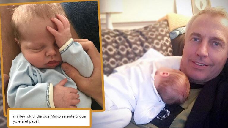 La desopilante foto-humorada de Marley sobre el día que su hijo se enteró que él es su papá