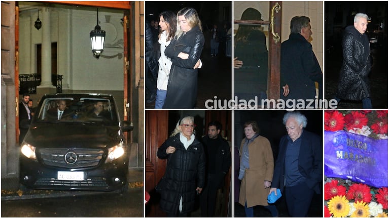 La despedida de los famosos a los restos de Cacho Castaña. Foto: Movilpress