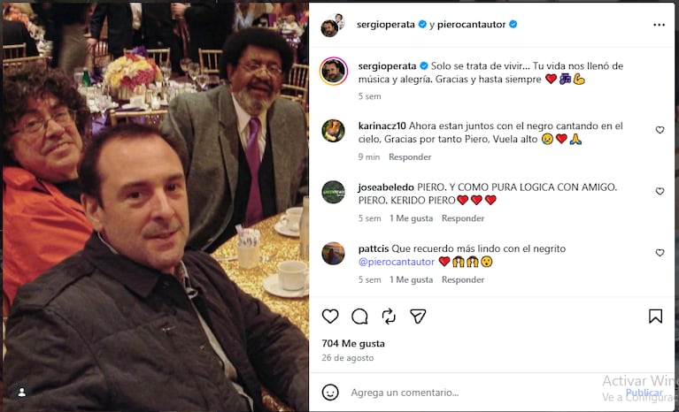 La despedida de Piero a Ruben Rada. (@pierocantautor).