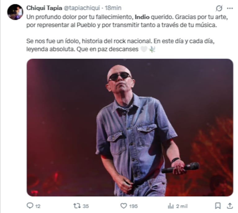 La despedida del Chiqui Tapia al Indio Solari