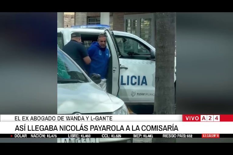 La detención de Nicolás Payarola (Foto: captura de A24).