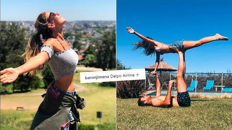 La divertida foto acrobática de Jimena Barón con Juan Martín