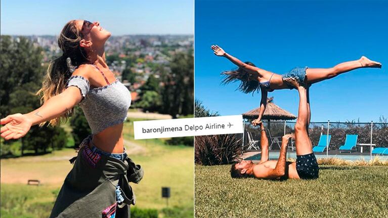 La divertida foto acrobática de Jimena Barón con Juan Martín