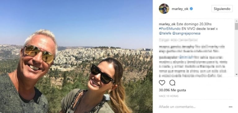 La divertida foto de Marley con la China Suárez en Jerusalem: "Los embarazados no paran de comer... el tema es que ella reparte las calorías con su bebé; las mías me quedan todas a mí"