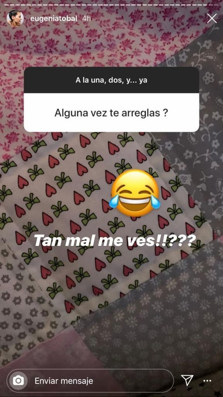 La divertida reacción de Eugenia Tobal ante una insólita consulta de un seguidor: "¿Tan mal me ves?"