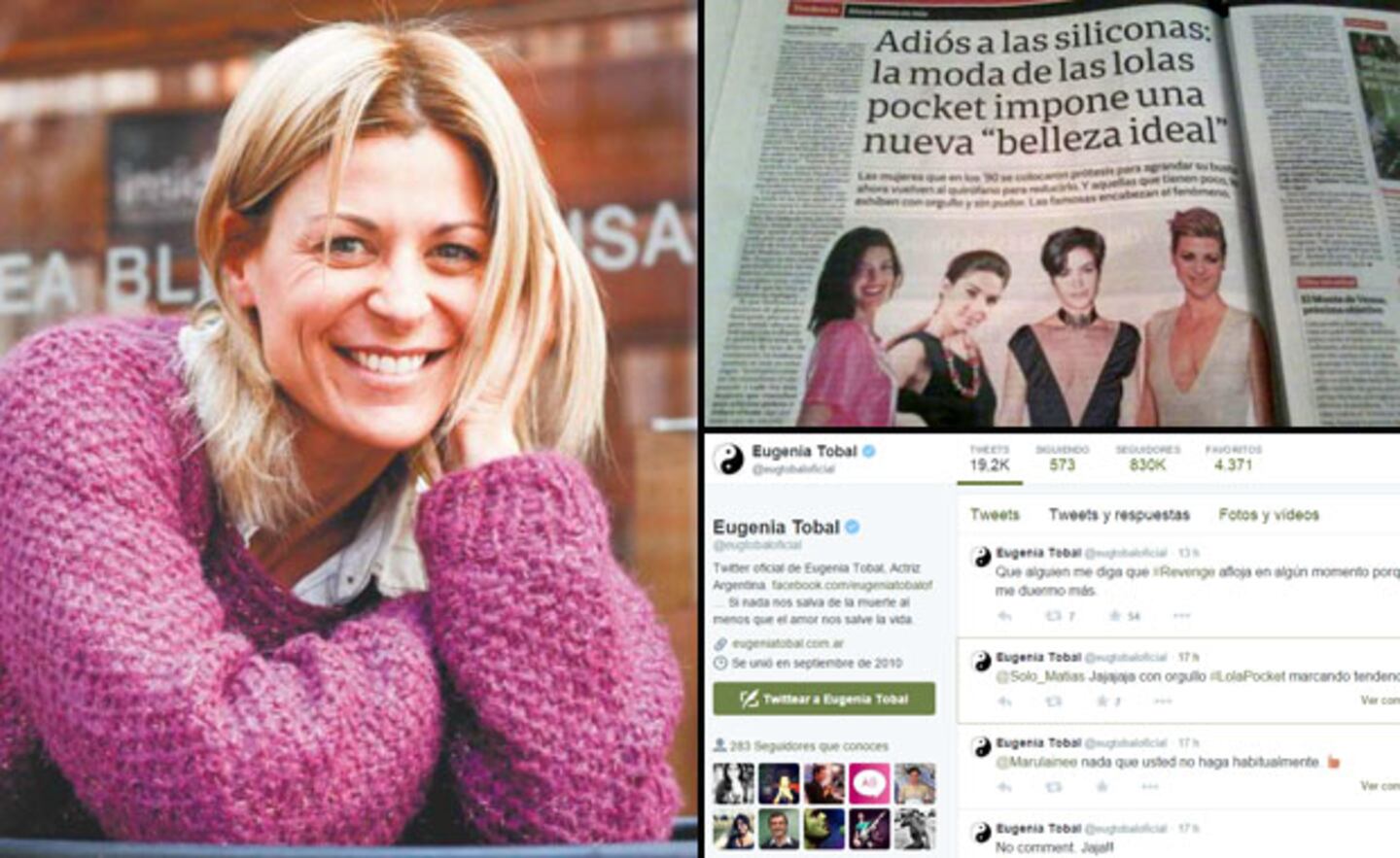 La divertida reacción de Eugenia Tobal por una nota en la que la tildan de tener… ¡lolas "pocket"! (Foto: Twitter)