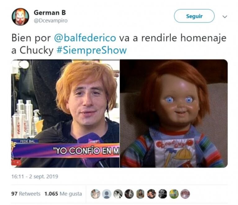 La divertida reacción de Federico Bal, al ver un meme por su look "a lo Ed Sheeran": "Y el meme del año va para..."