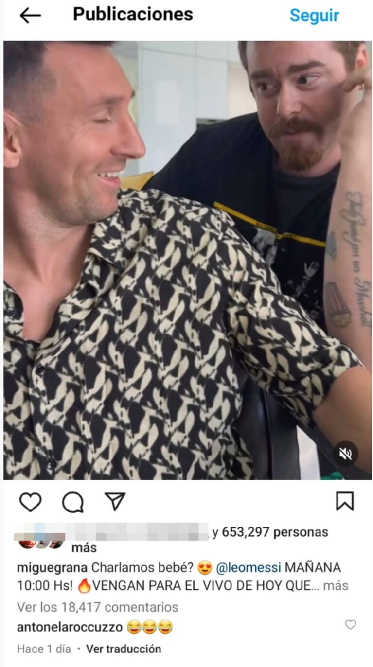 La divertida reacción de Lionel Messi cuando Migue Granados tocó su pierna izquierda: “Sacá la mano de ahí”