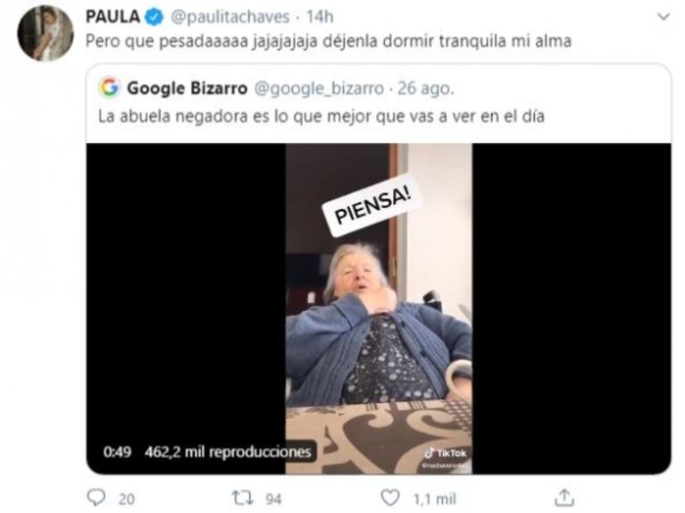 La divertida reacción de los famosos al ver el TikTok viral de 'la abuela negadora': "¡Déjenla dormir en paz!"