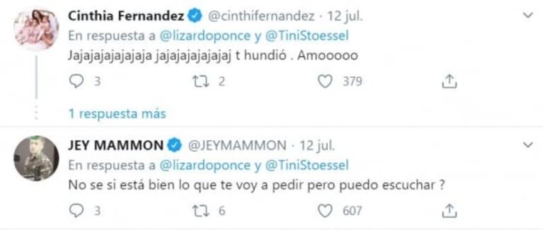 La divertida reacción de Tini Stoessel cuando escuchó cantar a Lizardo Ponce, participante del Cantando 2020
