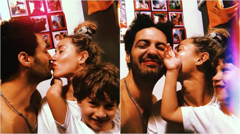 La divertida reacción del hijo de Jimena Barón al ver los besos de su mamá con Caiazza (Fotos: Instagram)