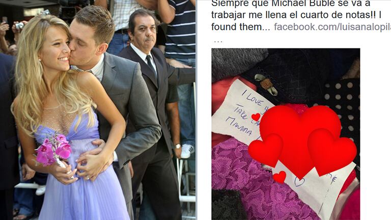 La dulce cartita de Michael Bublé a Luisana Lopilato: "Te amo mucho. Cuidá a nuestros nenes por mí mamá Lu"