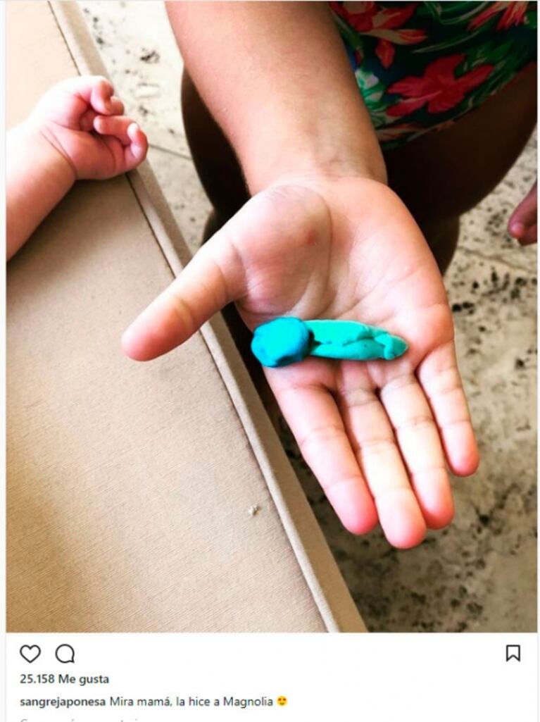 La dulce creación en plastilina de Rufina, la hija de la China Suárez: "Mirá mamá, la hice a Magnolia"  