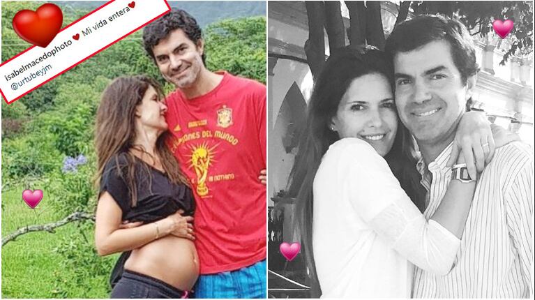 La dulce foto de Isabel Macedo abrazando a Juan Manuel Urtubey y luciendo su pancita (Fotos: Instagram)