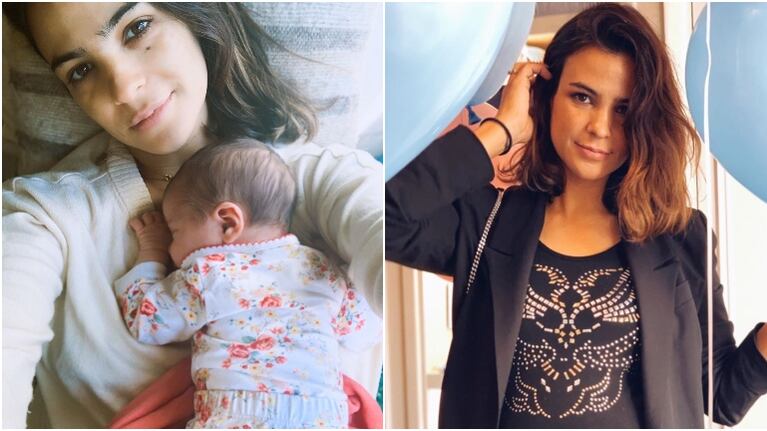 La dulce postal de Agustina Cherri con Alba, su beba de 10 días de vida (Fotos: Instagram)