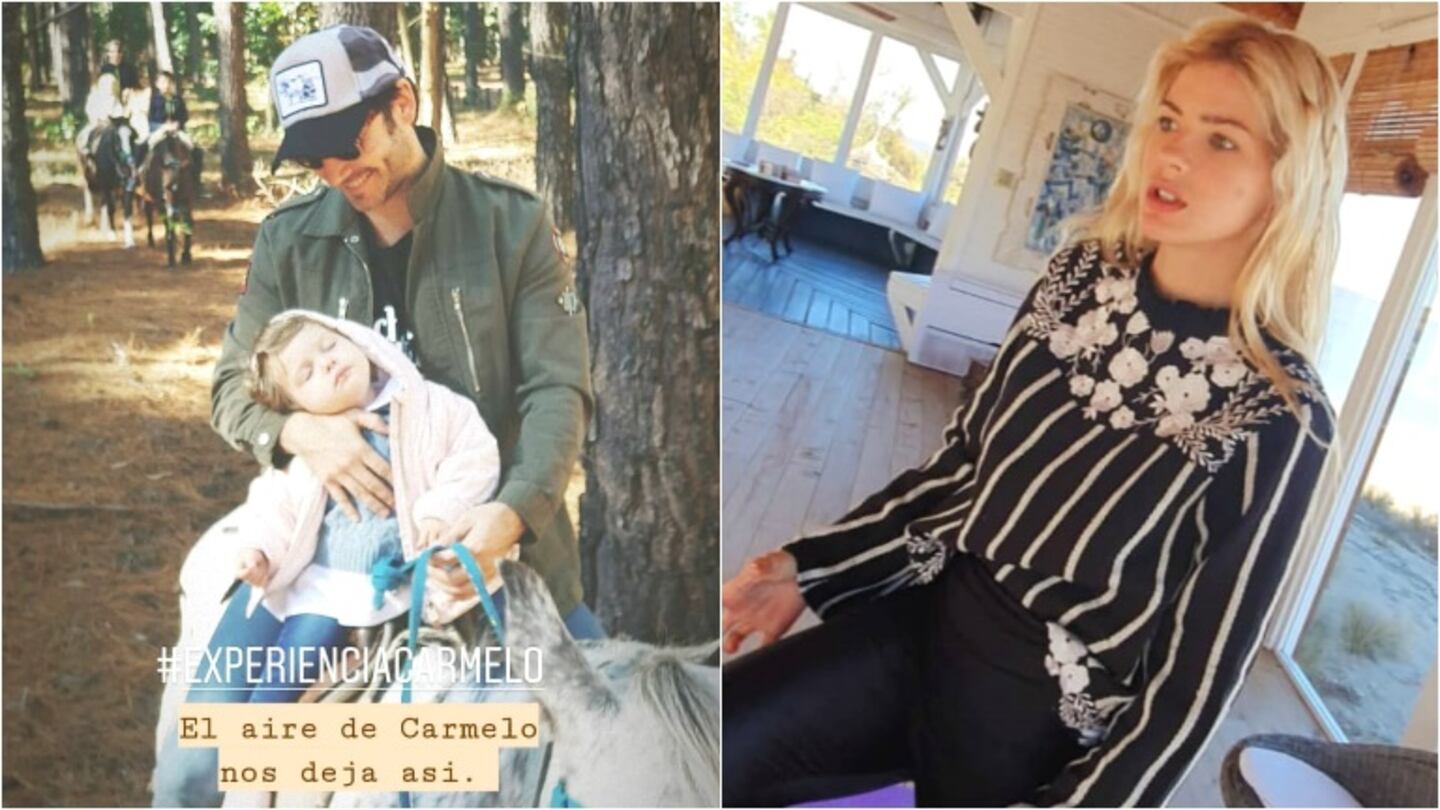 La dulce postal de Vicuña con Magnolia en su escapada a Uruguay con la China Suárez (Fotos: Capturas de Instagram Stories)