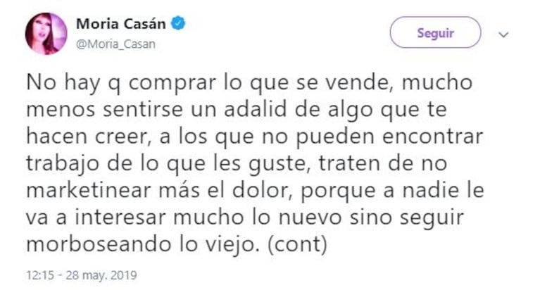 La dura respuesta de Moria Casán a Thelma Fardín: "Traten de no marketinear más el dolor"