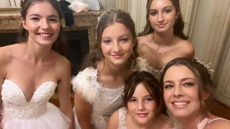 La emoción de Geraldine Neumann por haber desfilado con su hija y sus tres sobrinas.