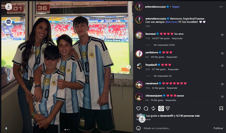 La emoción de Lionel Messi tras su gol en el Mundial 2026: el apoyo clave de Antonela Roccuzzo. Crédito: Instagram