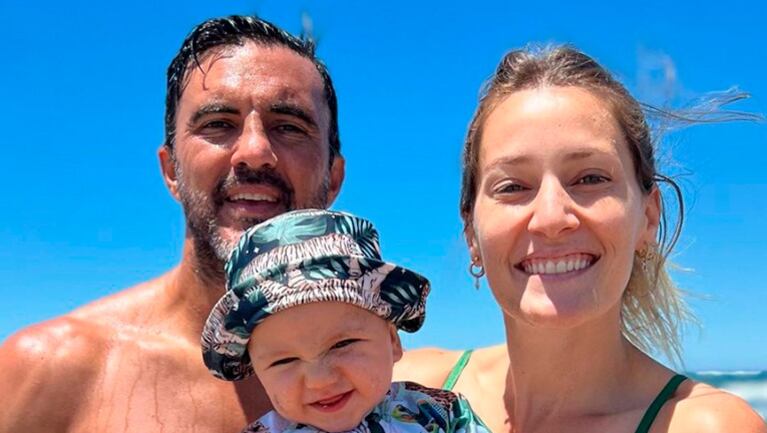 La emoción de Mica Viciconte por haber ido por primera vez a la playa con su hijo Luca.