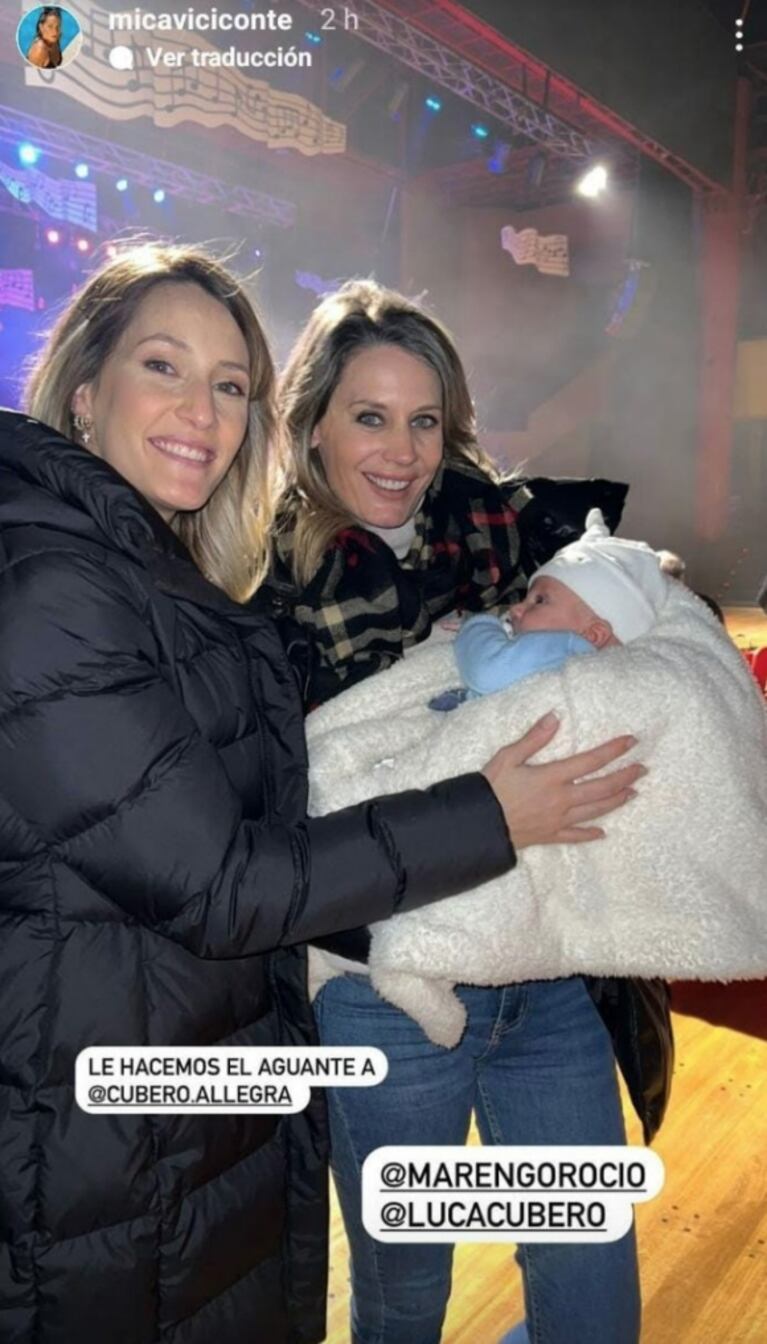 La emoción de Rocío Marengo al conocer a Luca Cubero, el bebé de su amiga Mica Viciconte