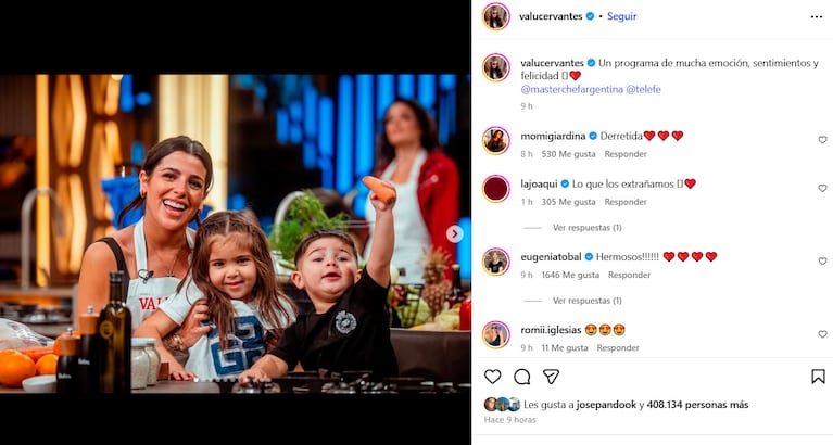 La emoción de Valentina Cervantes por cocinar con sus hijos en MasterChef (Instagram)