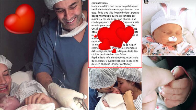 La emotiva carta de Camila Cavallo a su beba, luego de que Mariano Martínez cordón umbilical : "Tenés al papá y yo el ser que siempre soñé para tenerte"