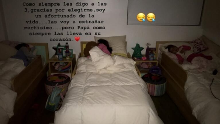 La emotiva despedida de Matías Defederico a sus hijas y su novia, antes de viajar a Dubai