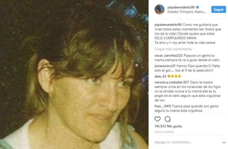 La emotiva historia de vida del Pipa Benedetto con su madre y la dedicatoria tras clasificar al Mundial: "Te voy a amar toda la vida"