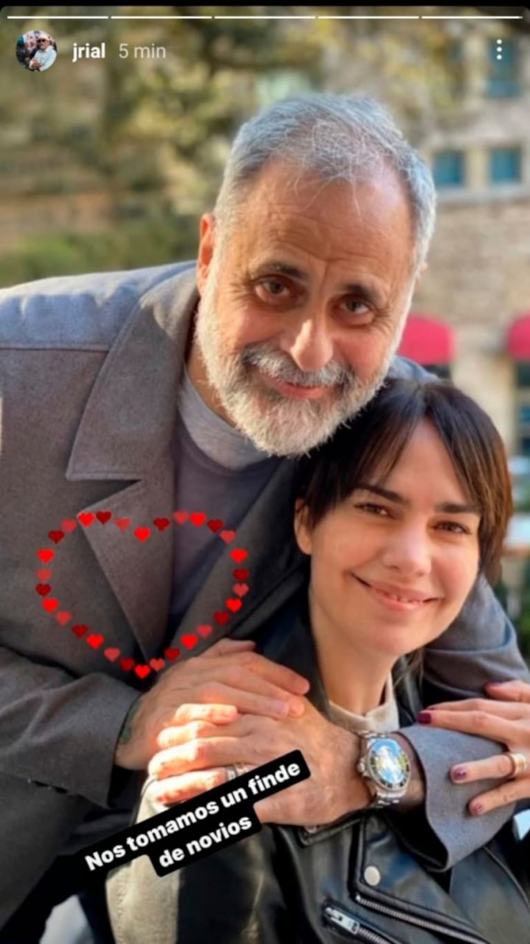 La escapada romántica de Jorge Rial y Romina Pereiro: "Nos tomamos un finde de novios"