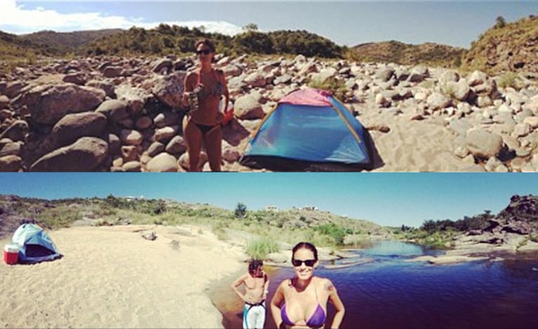 La "escapadita hippie" de Silvina Luna con su novio. (Fotos: Instagram)
