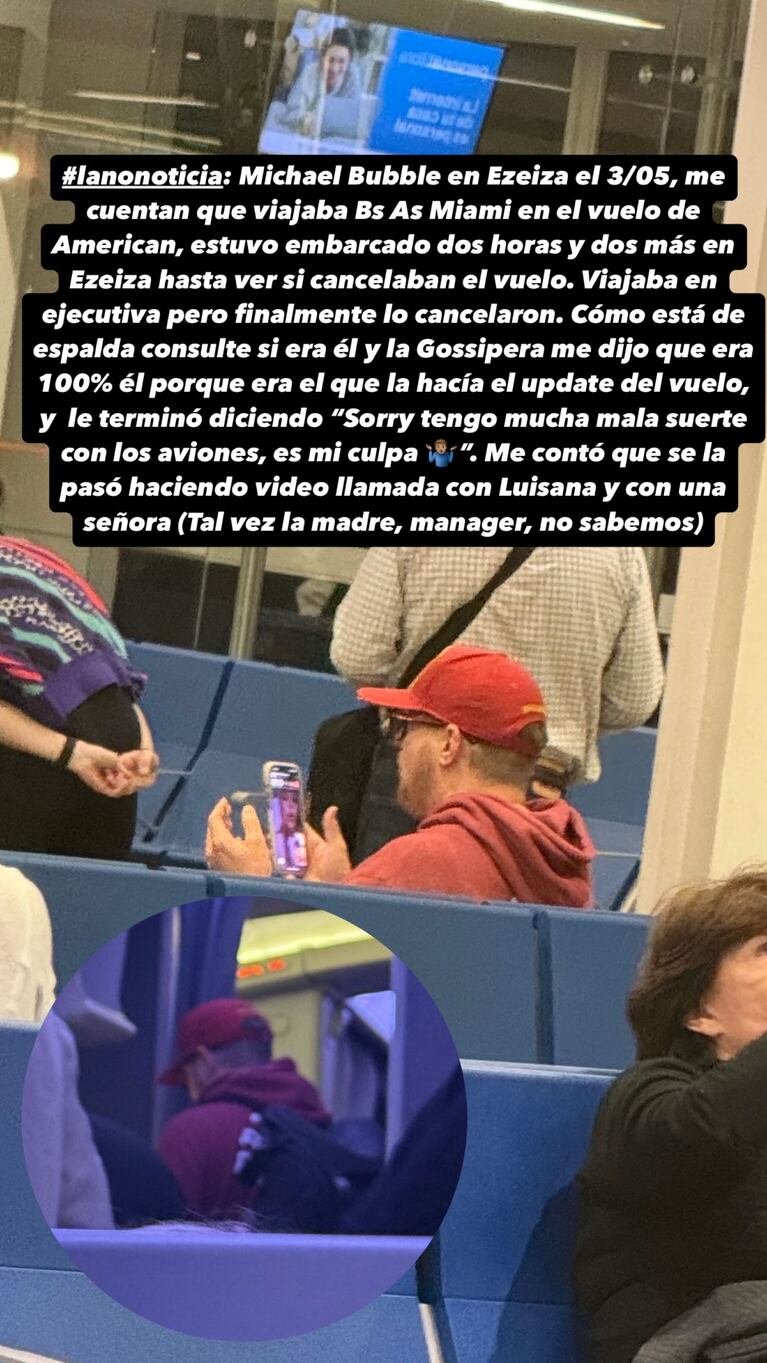 La espera de Michael Bublé en Ezeiza. (Foto: @pochidegossipeame)